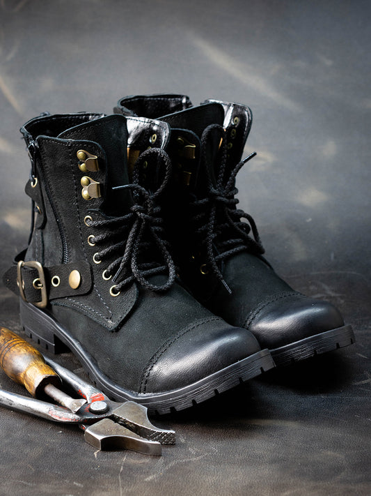Elira Women's Ankle Boots in Black Italian Leather