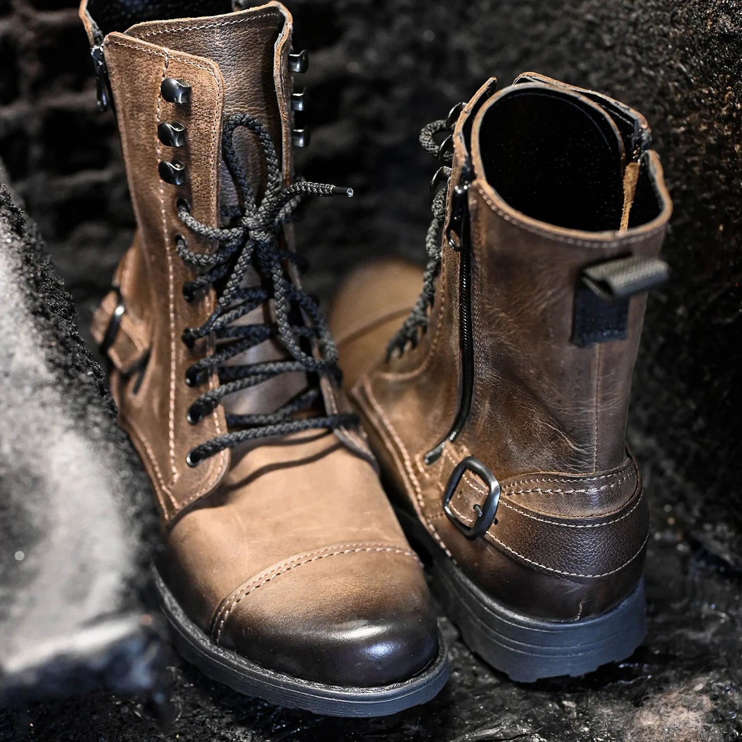 Handmade Brown Leather Men’s Combat Boots – Noah | KarolShoes