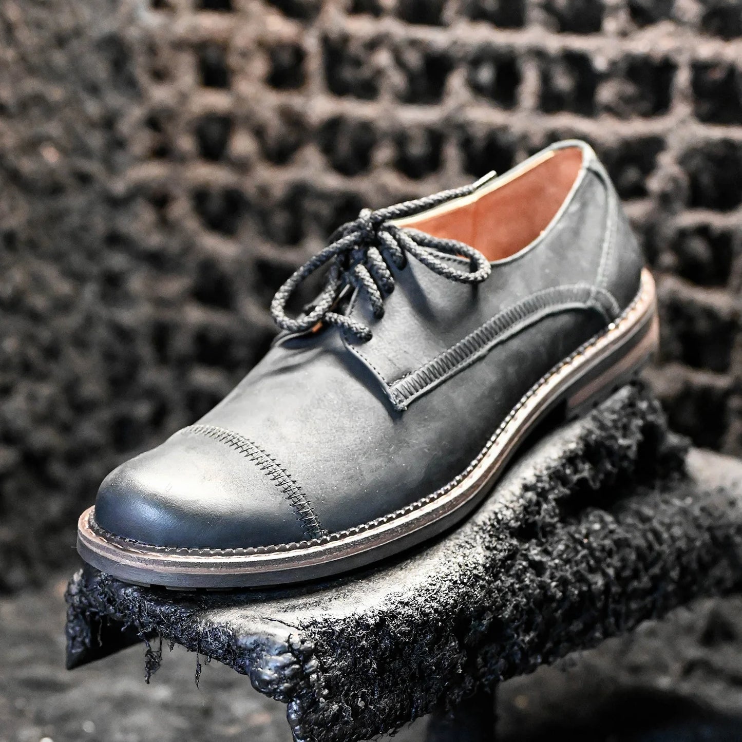 Black Leather Men’s Derby Shoes – Mauro | KarolShoes