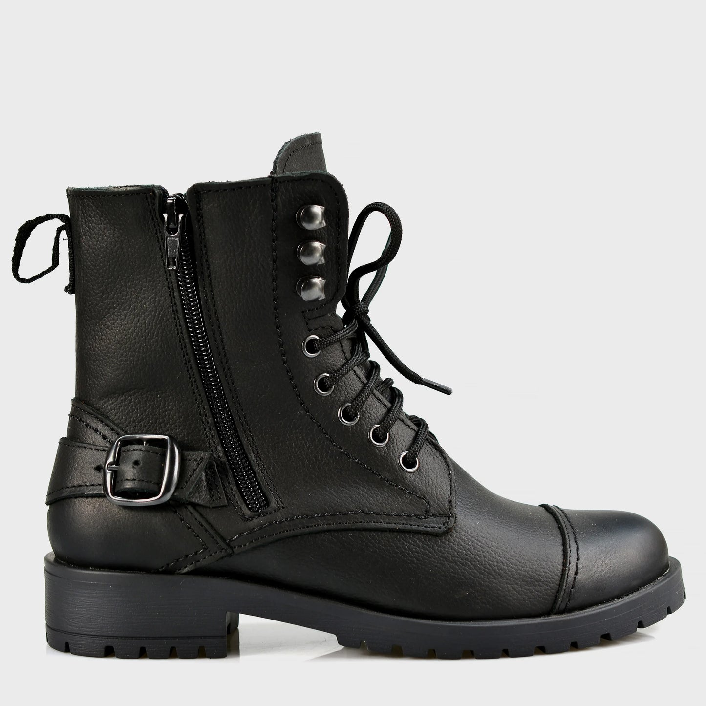 Black Leather Women’s Ankle Boots – Alexa | KarolShoes