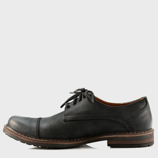 Schwarze Herren-Derby-Schuhe aus Leder - Mauro | KarolShoes