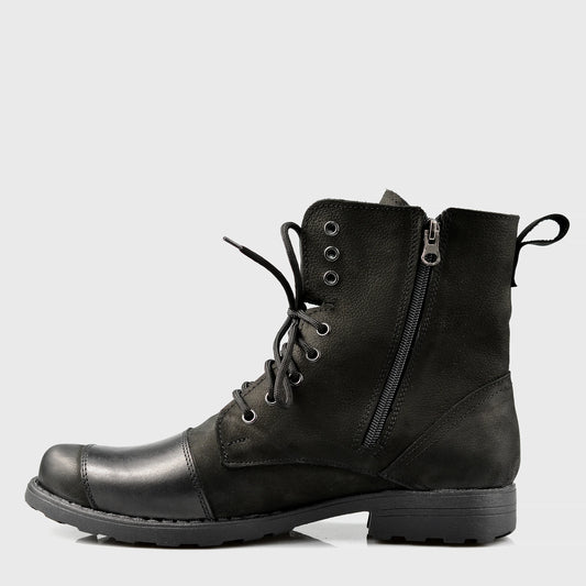 Schwarze Herren-Motorradstiefel aus Leder – Classic | KarolShoes