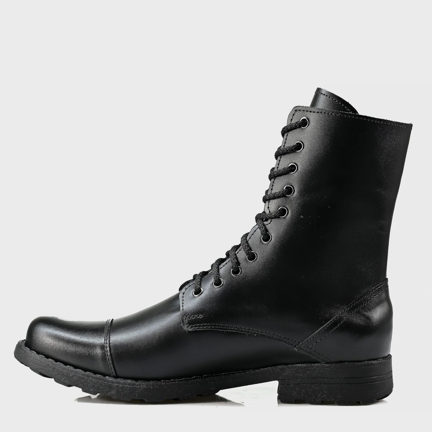 Handmade Black Leather Men’s Combat Boots – Corvo | KarolShoes