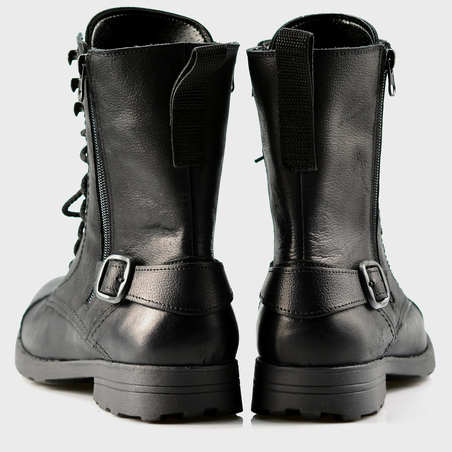 Handmade Black Leather Men’s Combat Boots – Noah | KarolShoes