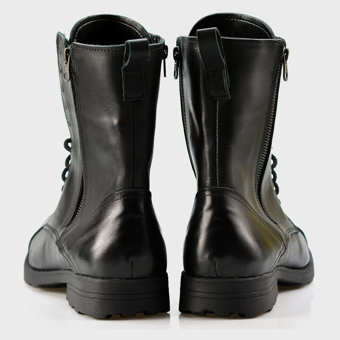 Handmade Black Leather Men’s Combat Boots – Landon | KarolShoes
