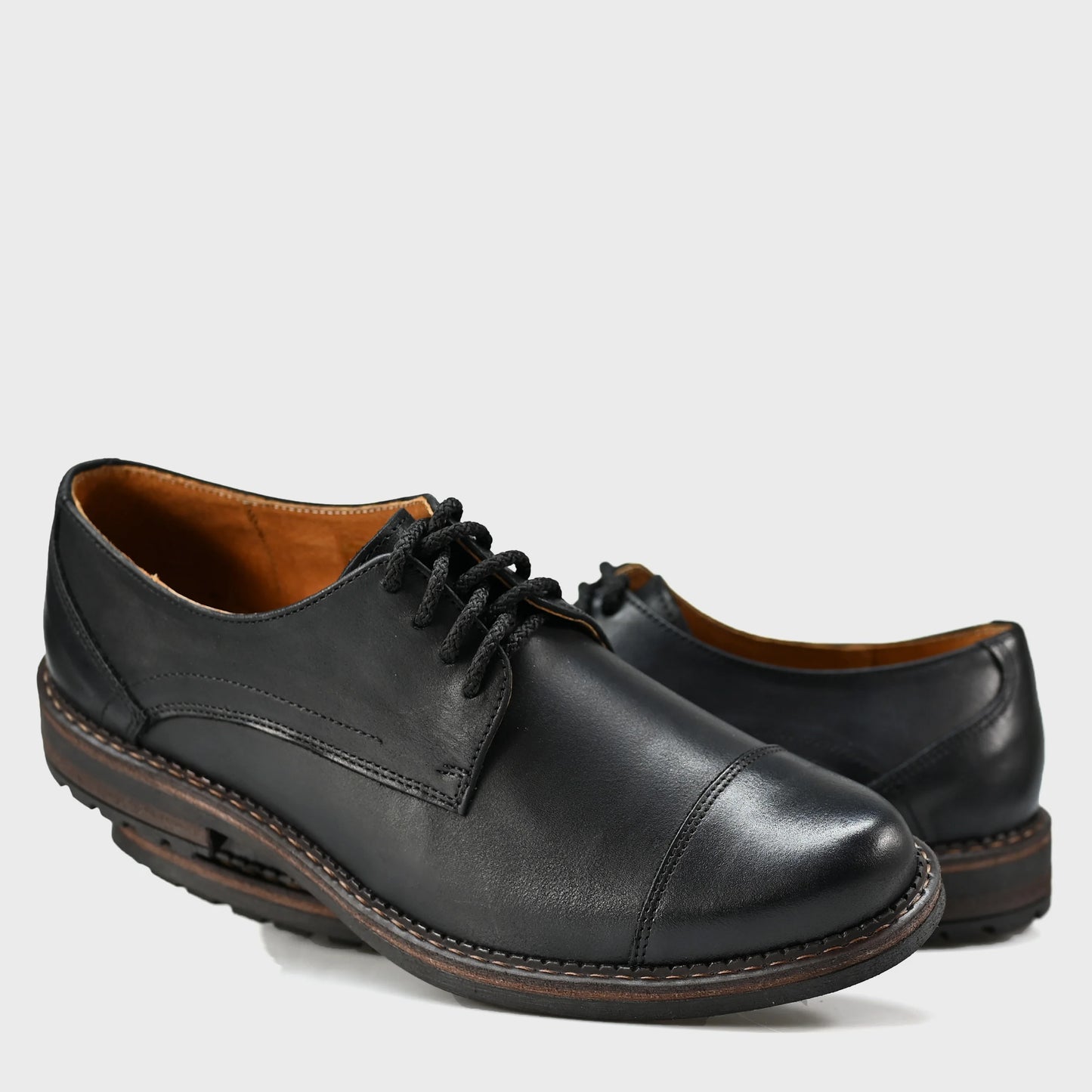 Black Leather Men’s Derby Shoes – Dante | KarolShoes