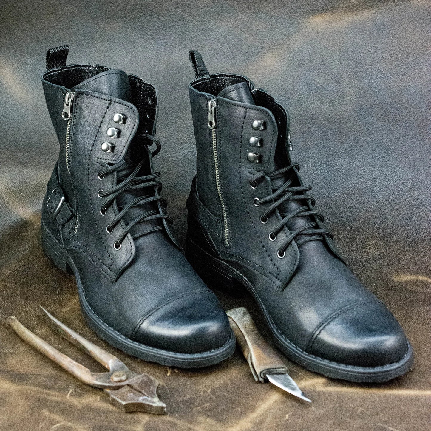 Handmade Black Leather Men's Boots – Alex