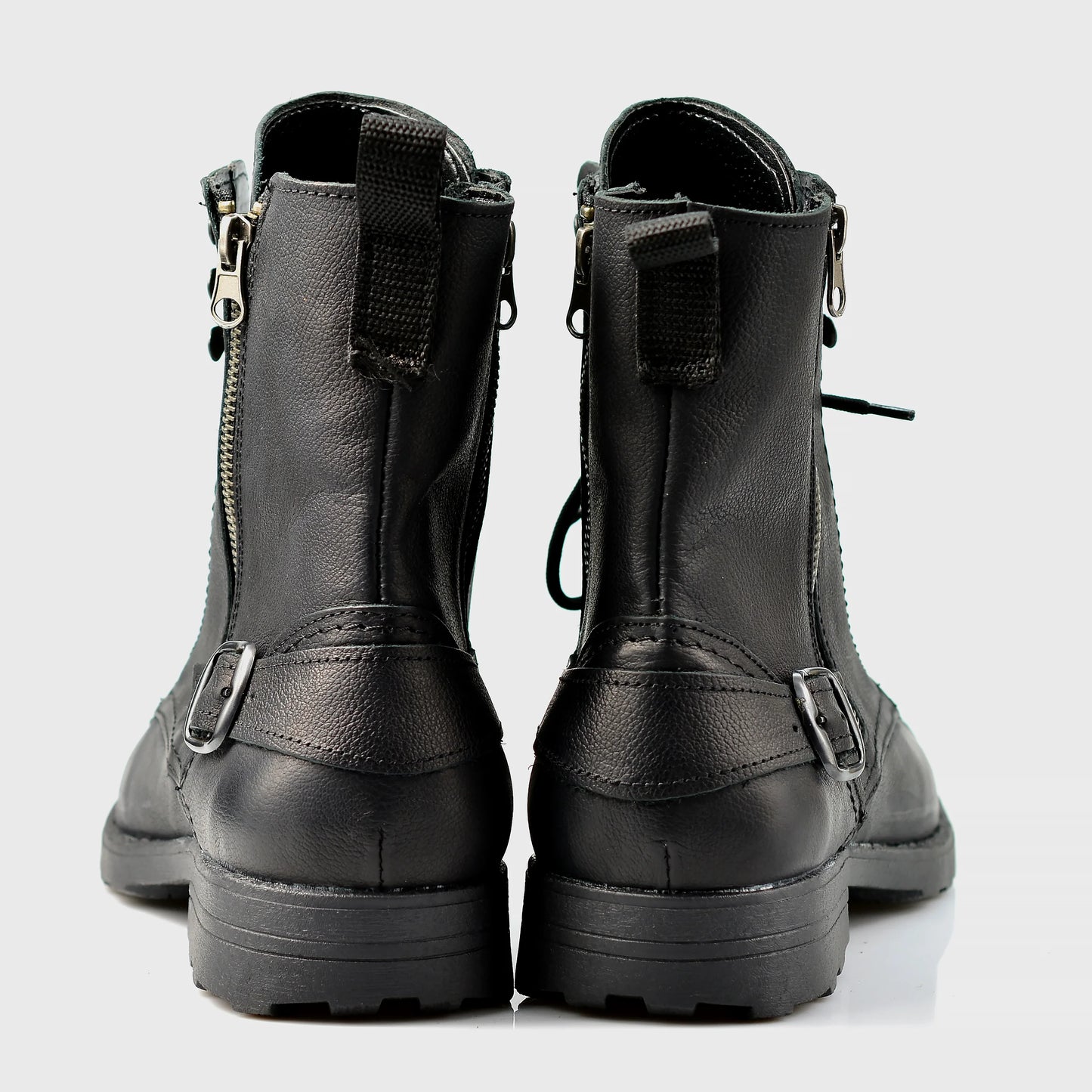 Schwarze Herren-Motorradstiefel aus Leder – Blake | KarolShoes