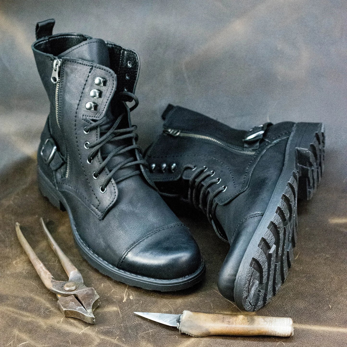Handmade Black Leather Men's Boots – Alex