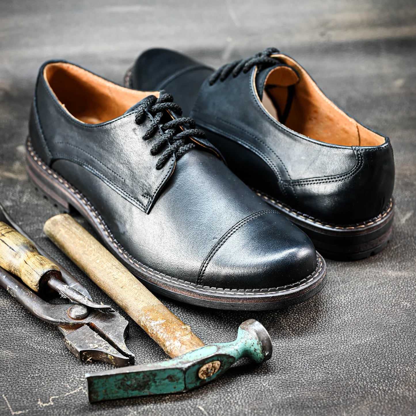 Black Leather Men’s Derby Shoes – Dante | KarolShoes