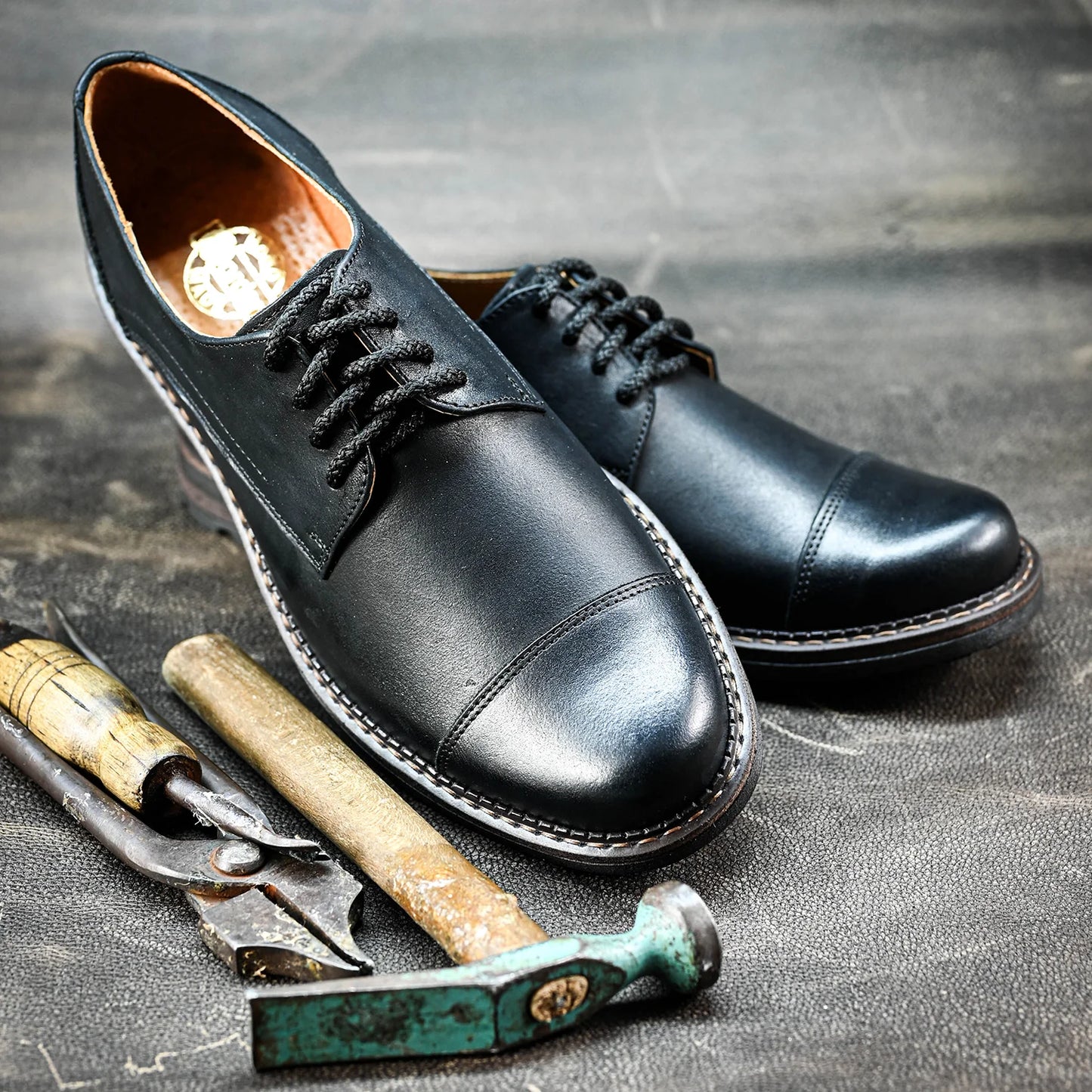 Black Leather Men’s Derby Shoes – Dante | KarolShoes