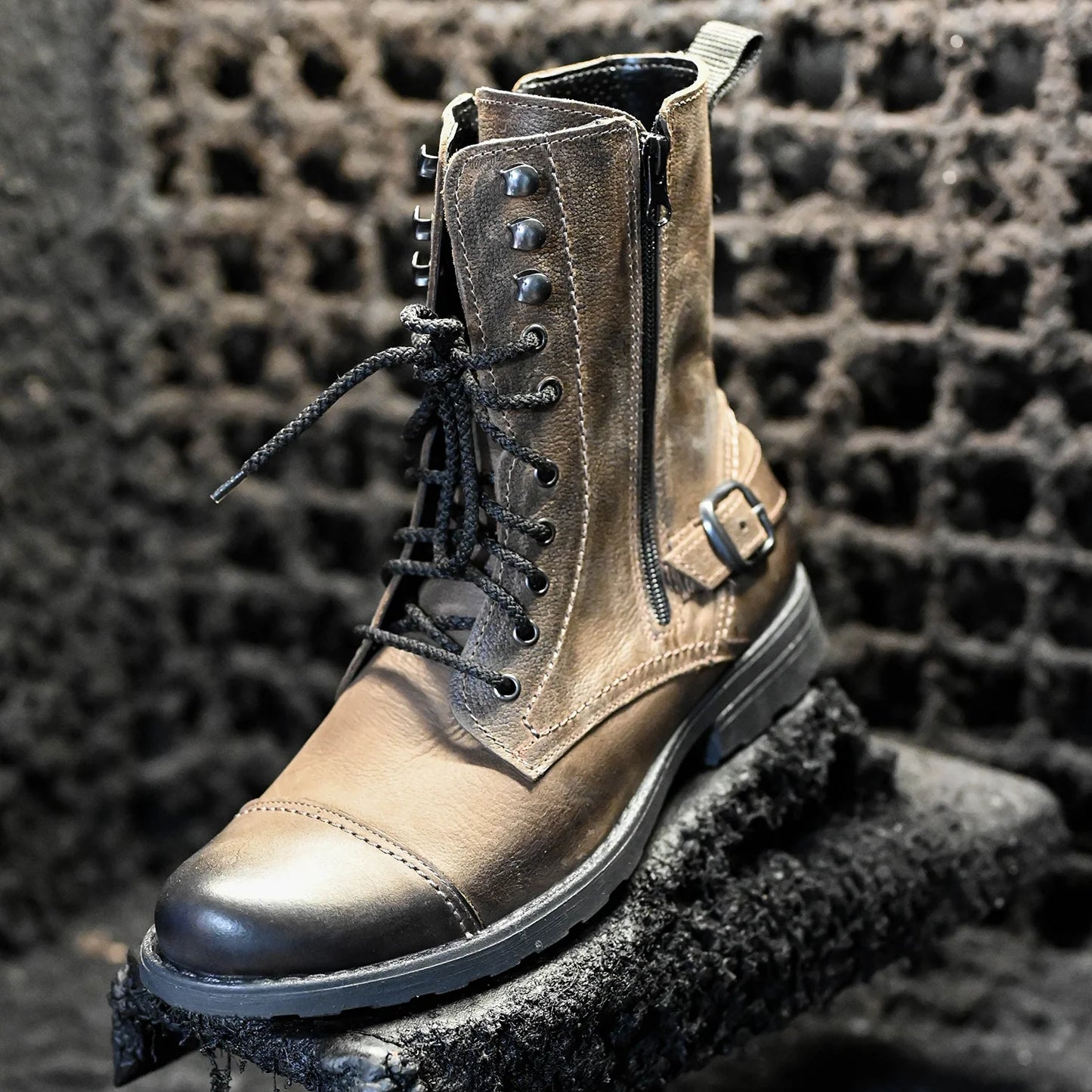 Handmade Brown Leather Men’s Combat Boots – Noah | KarolShoes