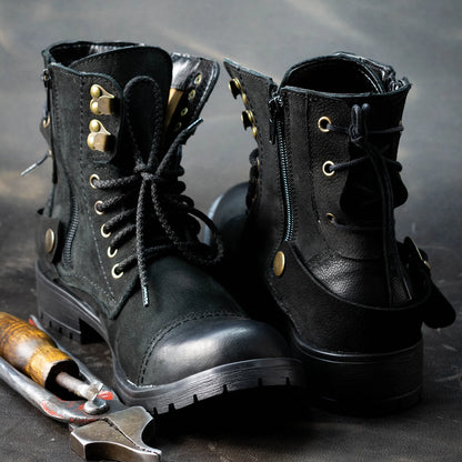 Black Leather Women’s Ankle Boots – Elira | KarolShoes