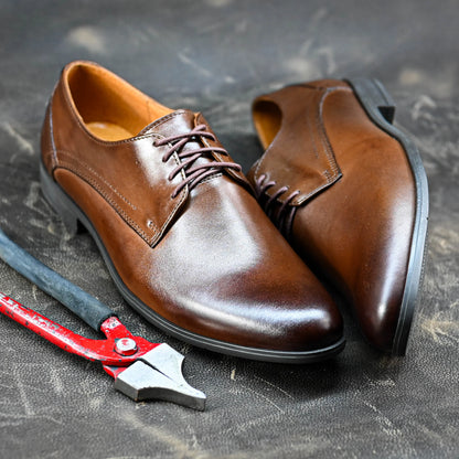 Brown Leather Men’s Derby Shoes – Milano | KarolShoes
