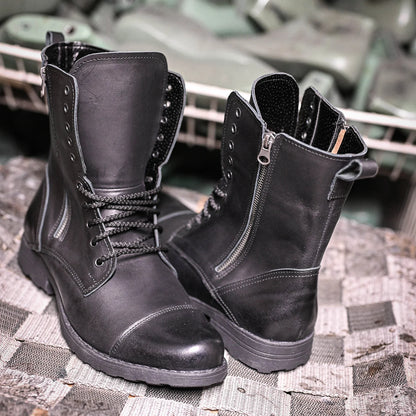 Handmade Black Leather Men’s Combat Boots – Landon | KarolShoes
