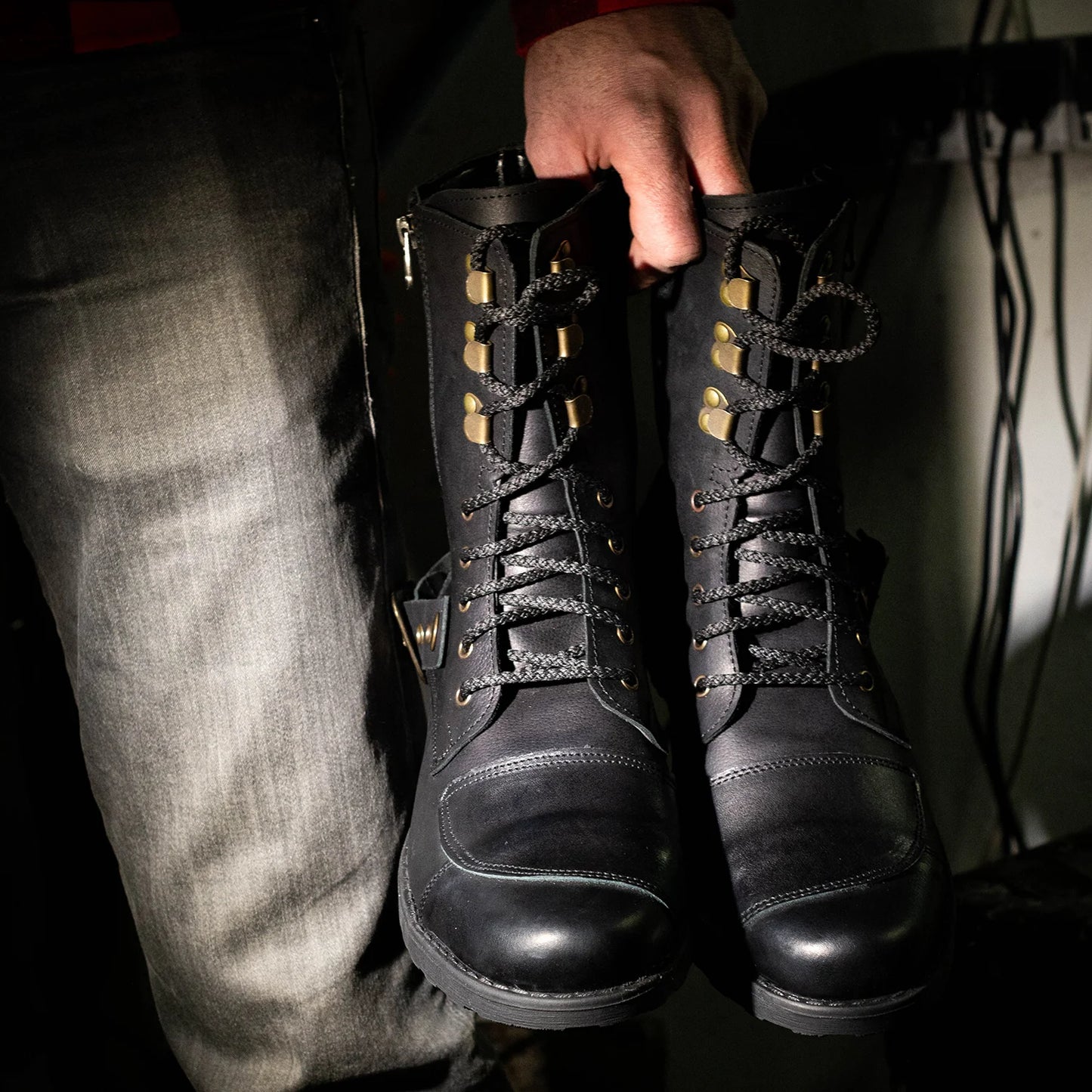 Black Leather Men’s Motorcycle Boots – Sonny | KarolShoes