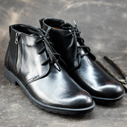 Handmade Black Leather Men’s Boots – Raven | KarolShoes