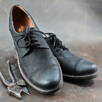 Black Leather Men’s Derby Shoes – Mauro | KarolShoes