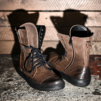 Handmade Brown Leather Men’s Combat Boots – Liam | KarolShoes