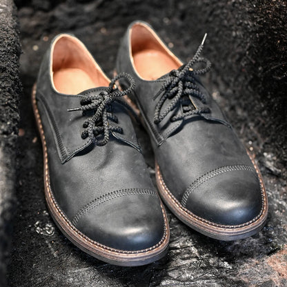 Black Leather Men’s Derby Shoes – Mauro | KarolShoes
