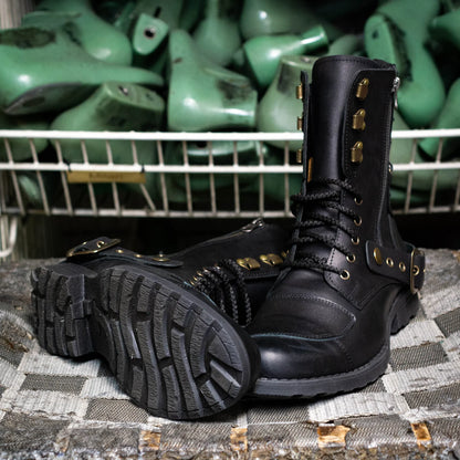 Black Leather Men’s Motorcycle Boots – Sonny | KarolShoes