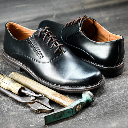 Black Leather Men’s Derby Shoes – Dario | KarolShoes