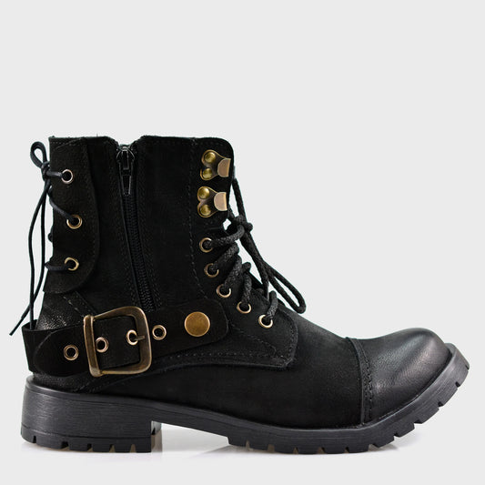 Black Leather Women’s Ankle Boots – Elira | KarolShoes