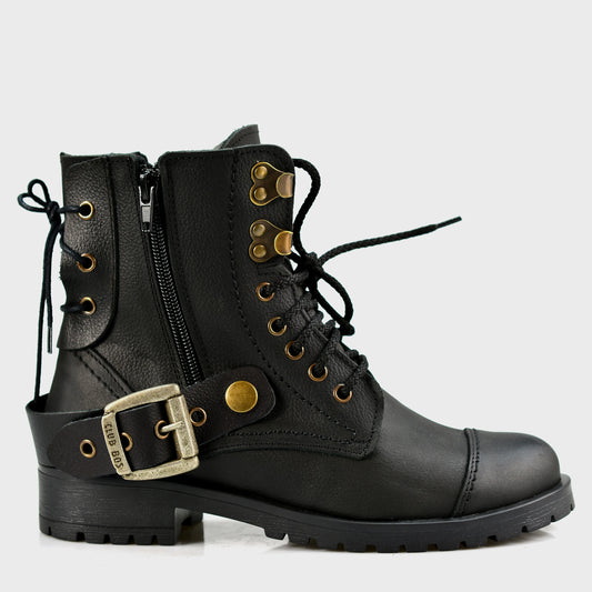 Black Leather Women’s Ankle Boots – Mora | KarolShoes