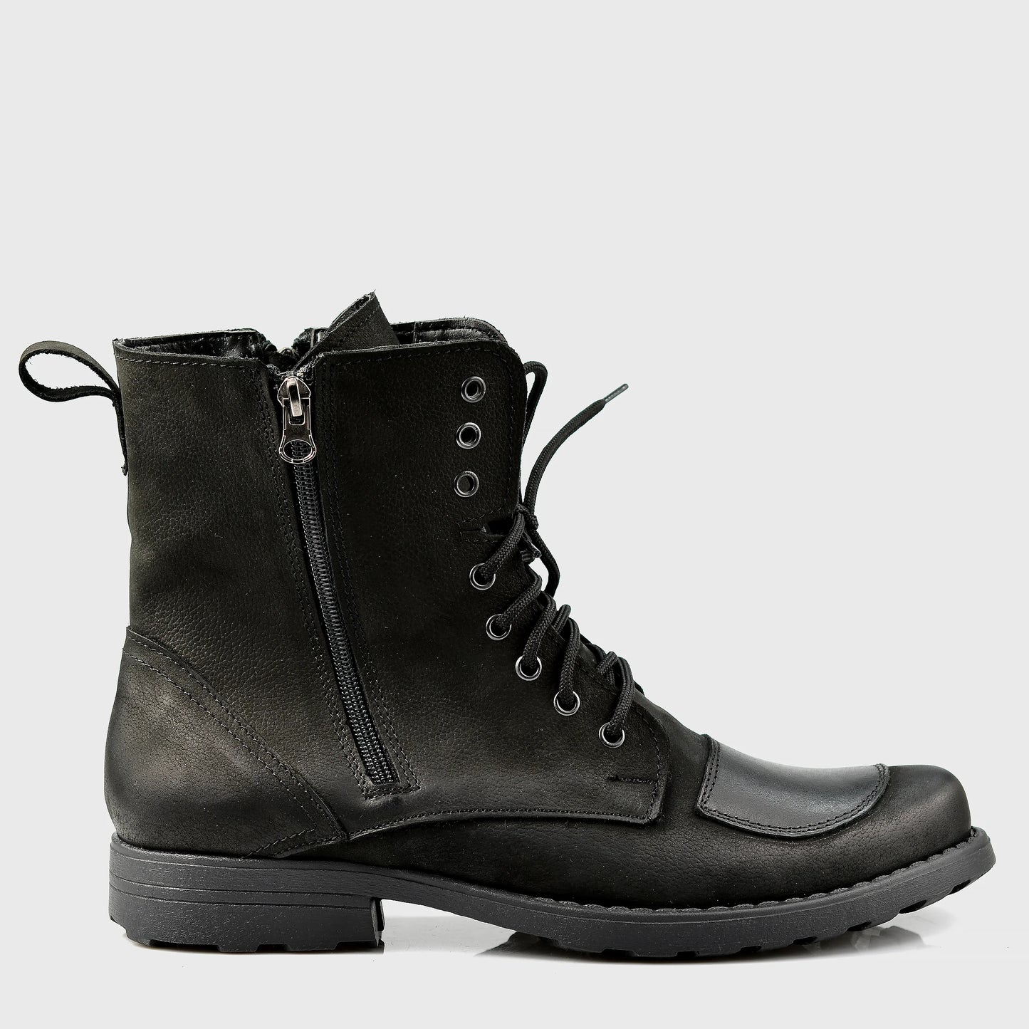 Black Leather Men’s Motorcycle Boots – Classic | KarolShoes