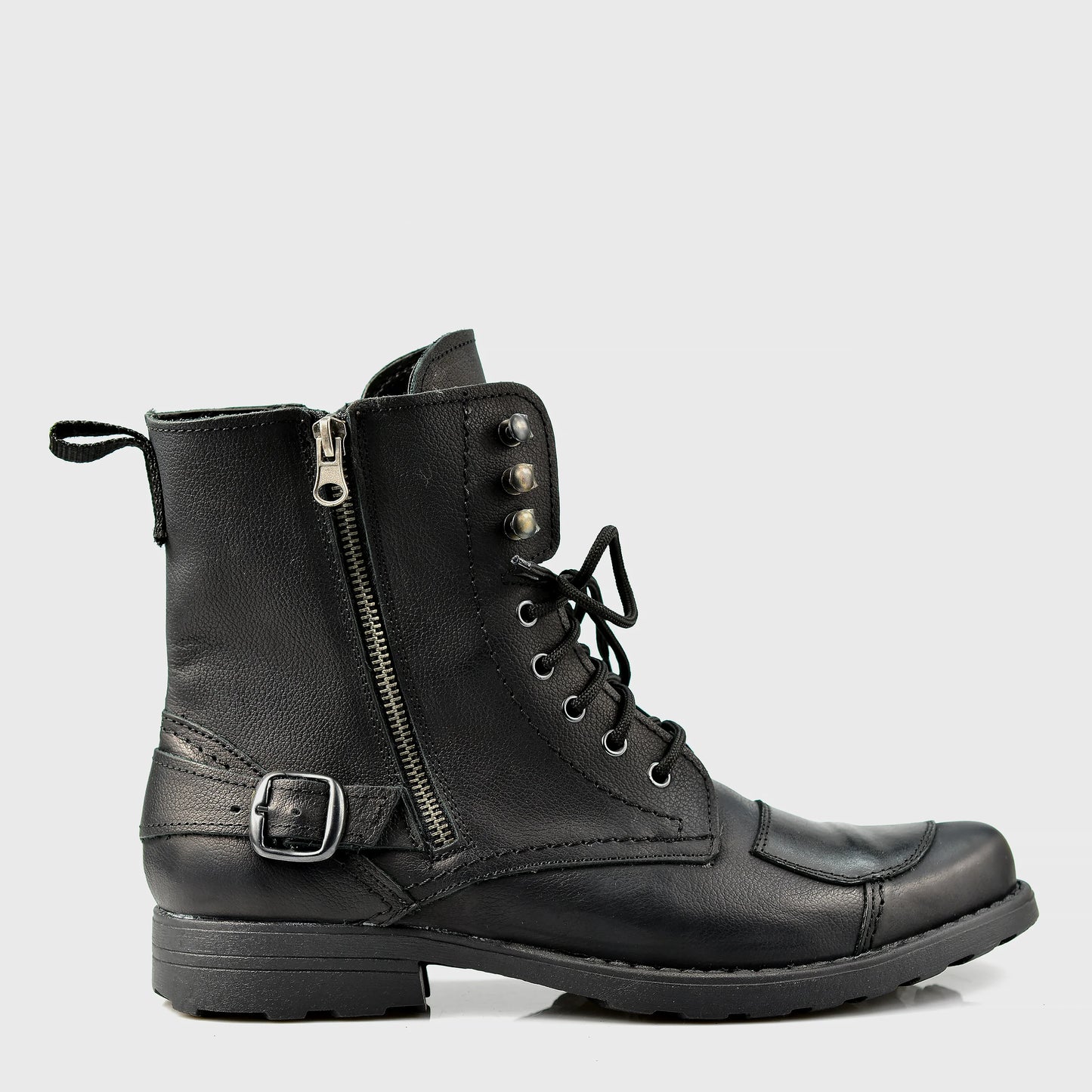 Black Leather Men’s Motorcycle Boots – Blake | KarolShoes