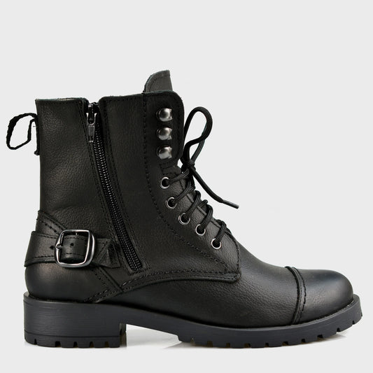 Black Leather Women’s Ankle Boots – Alexa | KarolShoes