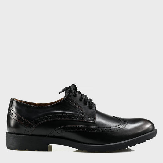 Schwarze Leder-Brogues für Herren, handgenäht – Oxford Ridge | KarolShoes