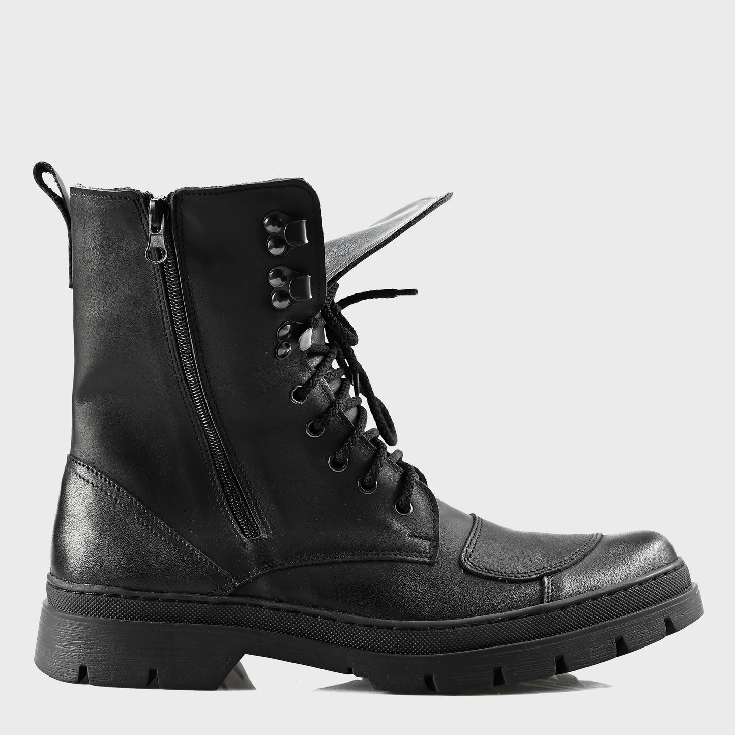 Black Leather Men’s Motorcycle Boots – Gregory | KarolShoes