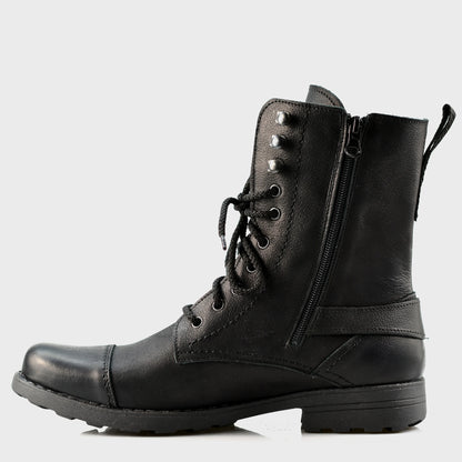 Handmade Black Leather Men’s Combat Boots – Noah | KarolShoes