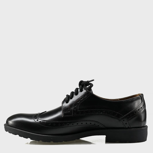Schwarze Leder-Brogues für Herren, handgenäht – Oxford Ridge | KarolShoes