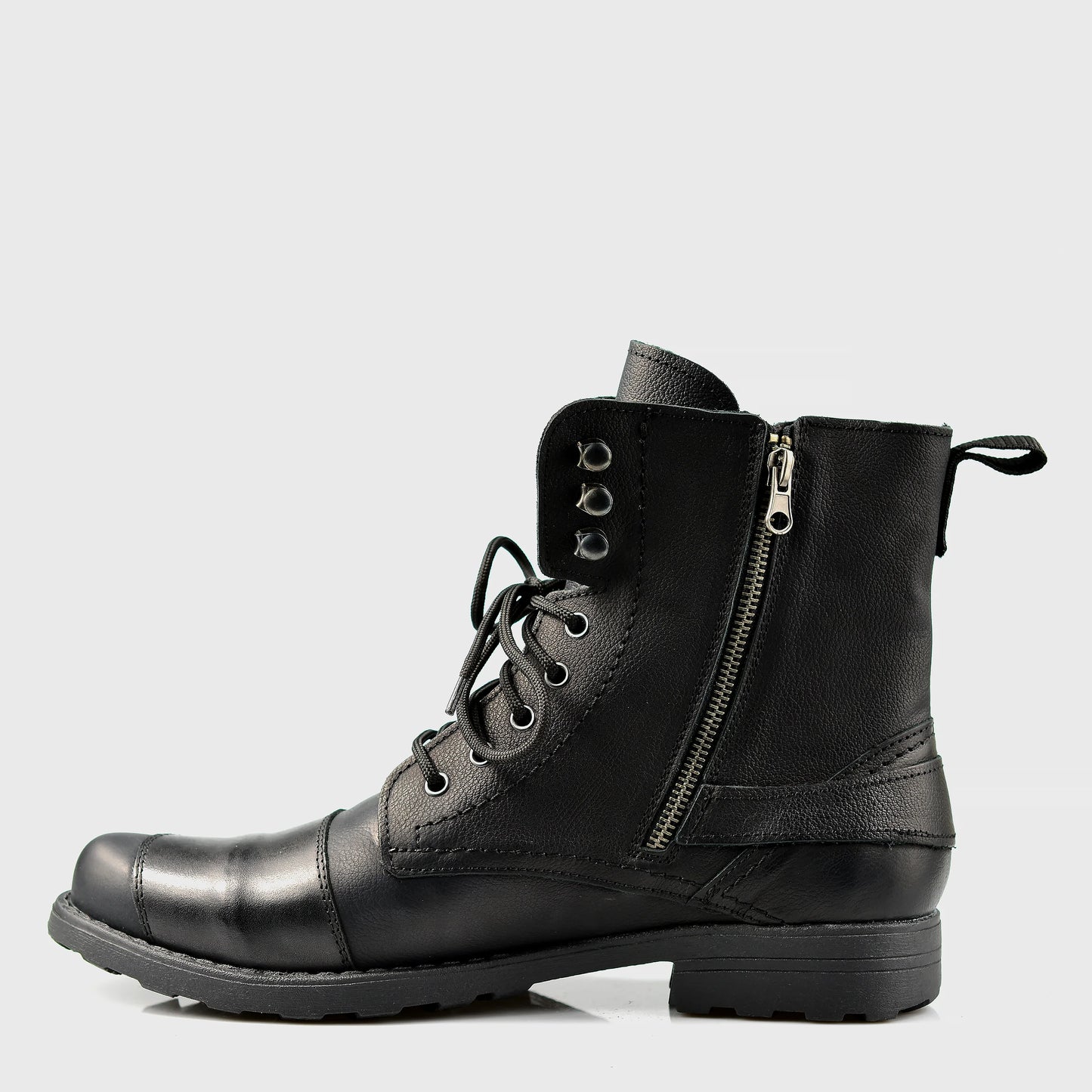 Black Leather Men’s Motorcycle Boots – Blake | KarolShoes