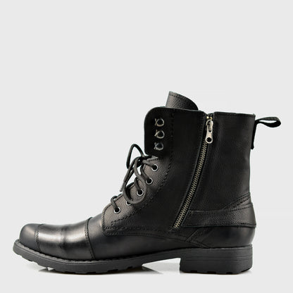 Black Leather Men’s Motorcycle Boots – Blake | KarolShoes