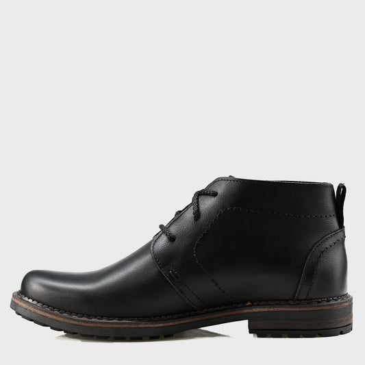Schwarze handgefertigte Herren-Chukka-Boots aus Leder – Hawk | KarolShoes