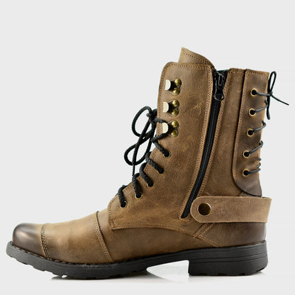 Brown Leather Men’s Motorcycle Boots – Sonny | KarolShoes