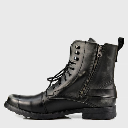 Schwarze Herren-Motorradstiefel aus Leder – Jimy | KarolShoes