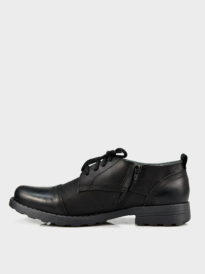 Chaussures Derby en Cuir Faites à la Main pour Homme "Paul" Noires