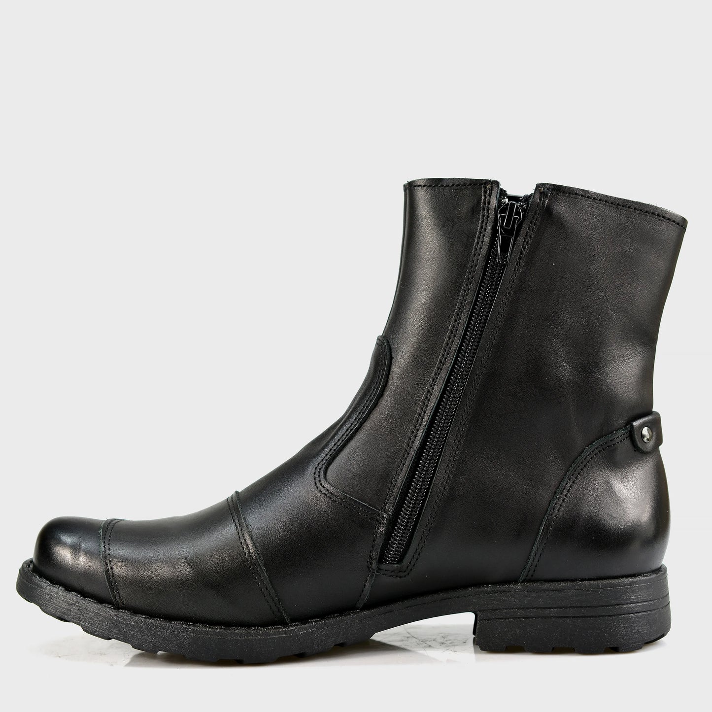 Schwarze Herren-Motorradstiefel aus Leder – Bruce | KarolShoes