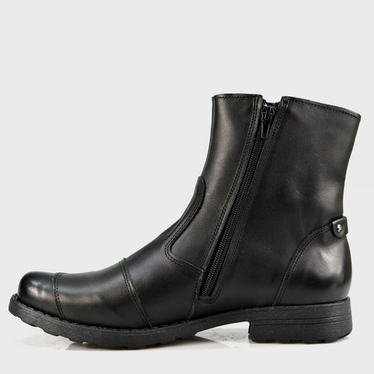 Black Leather Men’s Motorcycle Boots – Bruce | KarolShoes