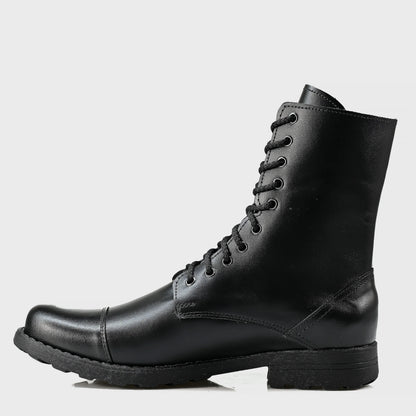 Pánské vysoké kožené boty Corvo – ručně šité černé třševíky | KarolShoes