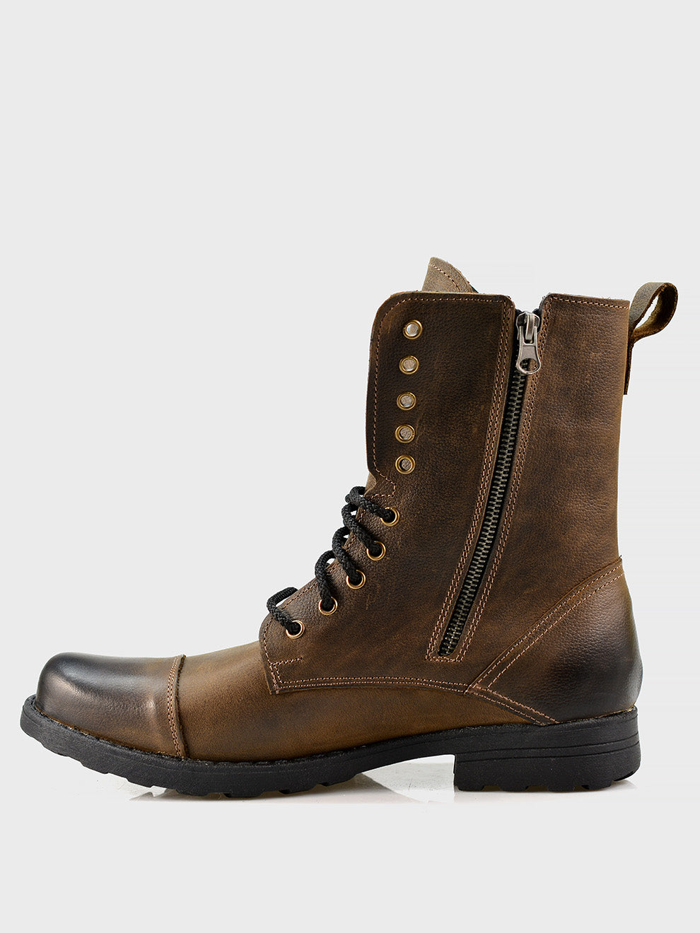 Handmade Leather Mans High Boots Landon Brown