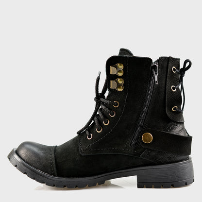 Black Leather Women’s Ankle Boots – Elira | KarolShoes