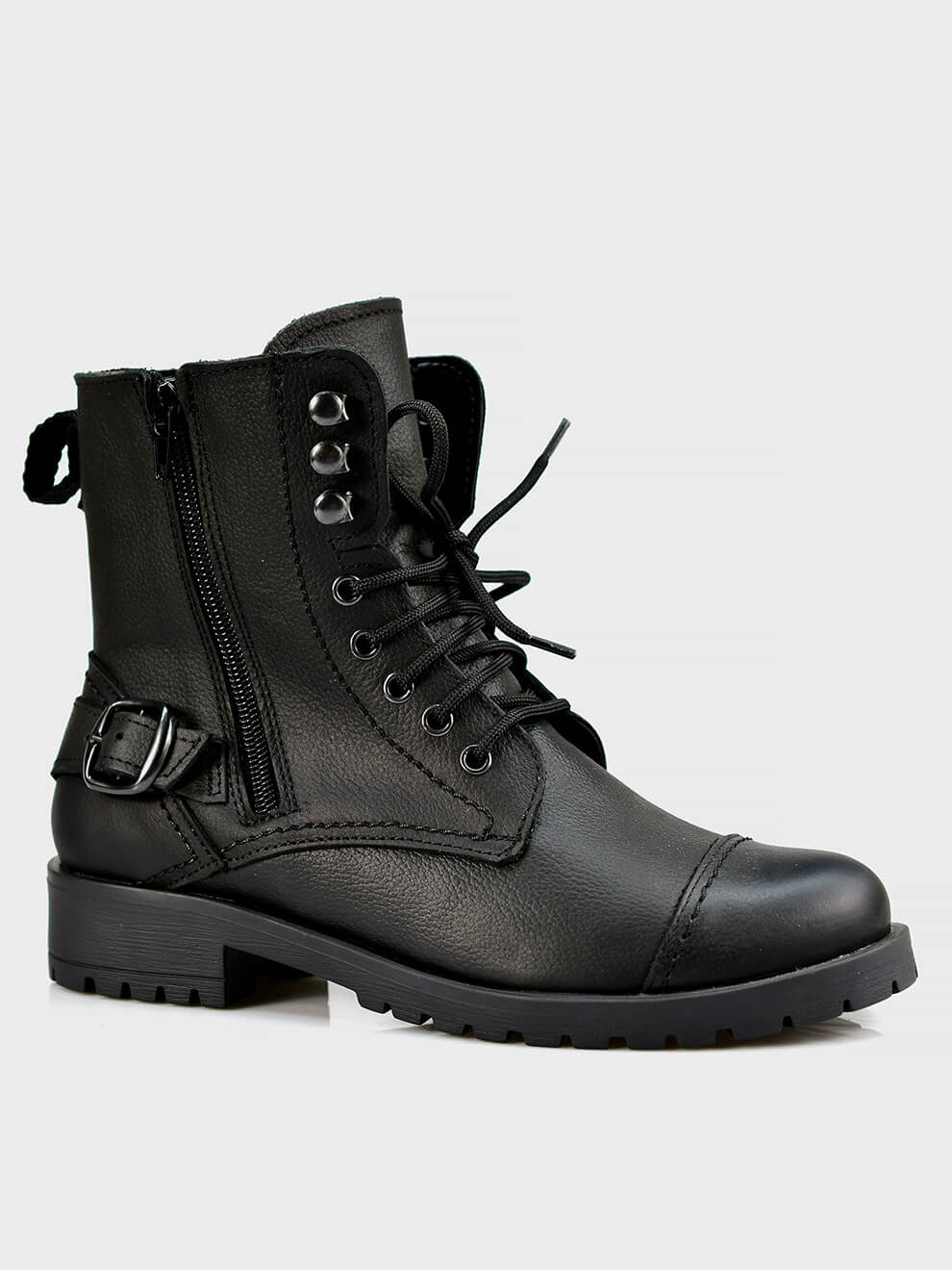 Bottines Alexa pour Femme en Cuir Italien Noir