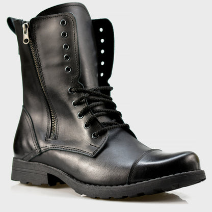 Handmade Black Leather Men’s Combat Boots – Landon | KarolShoes
