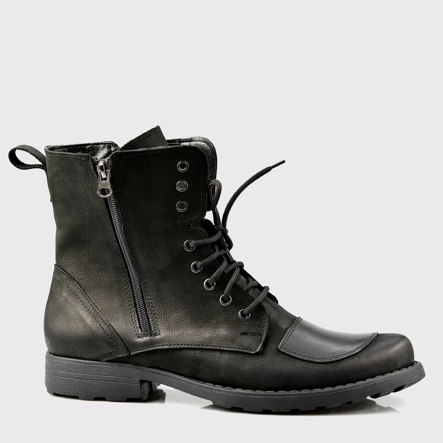 Black Leather Men’s Motorcycle Boots – Classic | KarolShoes