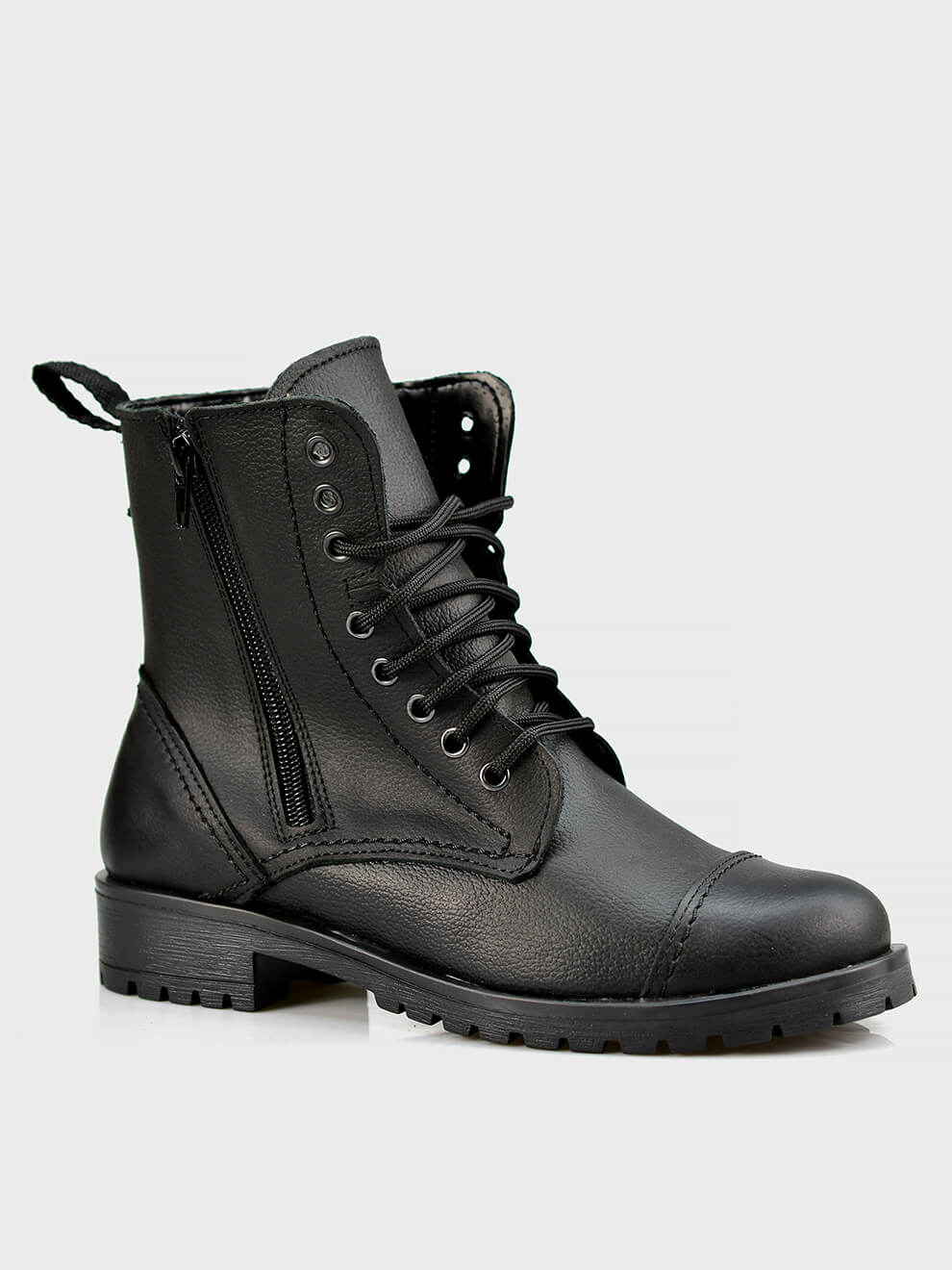 Bottines Ella pour Femme en Cuir Italien Noir